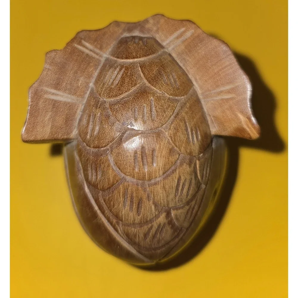Small Wood Owl Hand Carved Figurine 2.75